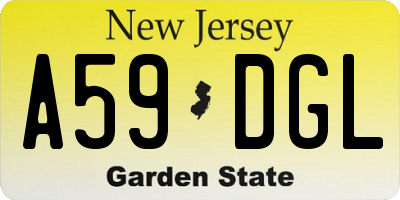 NJ license plate A59DGL