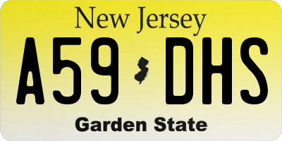 NJ license plate A59DHS
