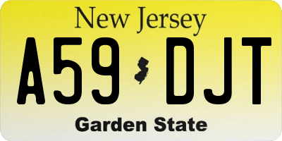 NJ license plate A59DJT