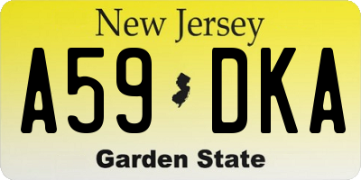 NJ license plate A59DKA