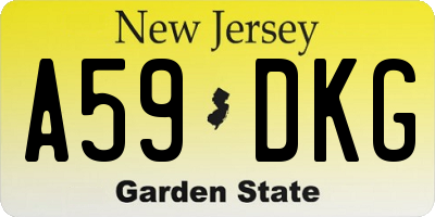 NJ license plate A59DKG