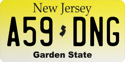 NJ license plate A59DNG