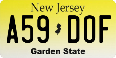 NJ license plate A59DOF