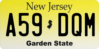 NJ license plate A59DQM