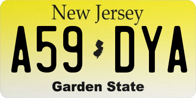 NJ license plate A59DYA