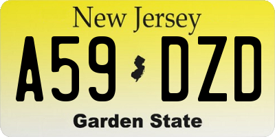 NJ license plate A59DZD