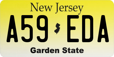 NJ license plate A59EDA