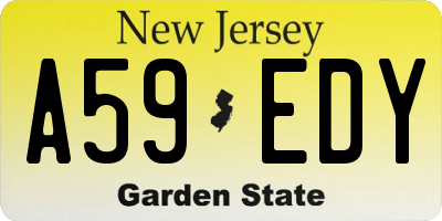 NJ license plate A59EDY