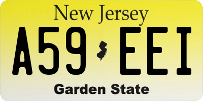 NJ license plate A59EEI