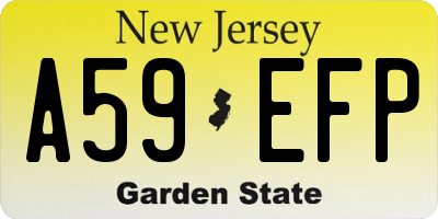 NJ license plate A59EFP