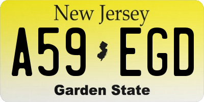 NJ license plate A59EGD