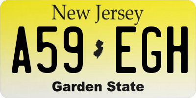 NJ license plate A59EGH