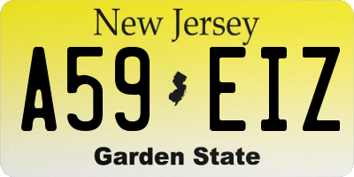 NJ license plate A59EIZ