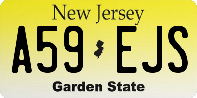 NJ license plate A59EJS