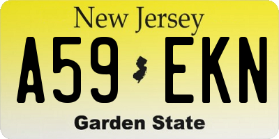 NJ license plate A59EKN