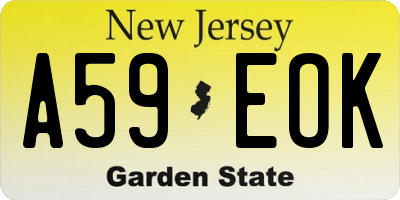 NJ license plate A59EOK