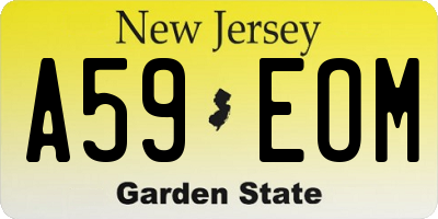 NJ license plate A59EOM