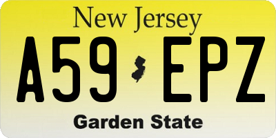 NJ license plate A59EPZ
