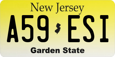 NJ license plate A59ESI