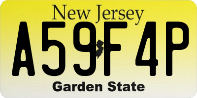 NJ license plate A59F4P