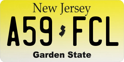 NJ license plate A59FCL