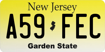 NJ license plate A59FEC