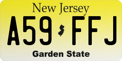 NJ license plate A59FFJ