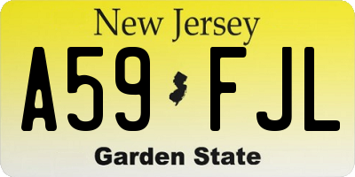 NJ license plate A59FJL