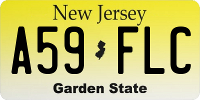 NJ license plate A59FLC
