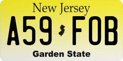 NJ license plate A59FOB