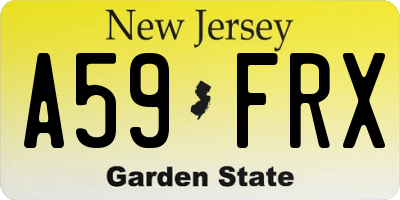 NJ license plate A59FRX