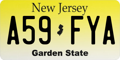 NJ license plate A59FYA