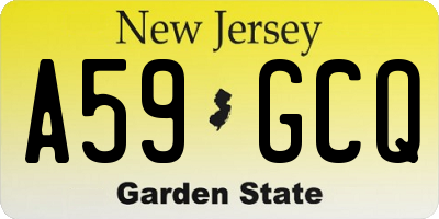 NJ license plate A59GCQ