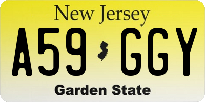 NJ license plate A59GGY