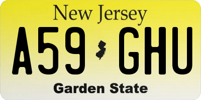 NJ license plate A59GHU