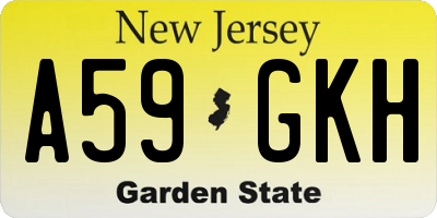 NJ license plate A59GKH