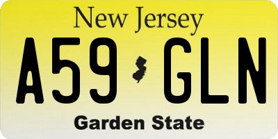 NJ license plate A59GLN
