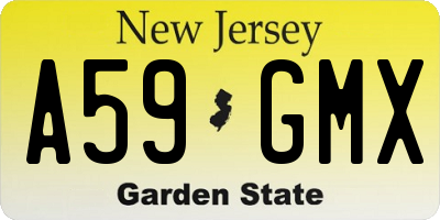 NJ license plate A59GMX
