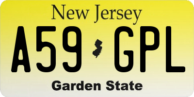 NJ license plate A59GPL