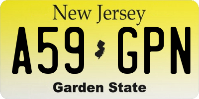 NJ license plate A59GPN