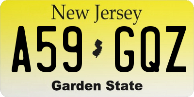 NJ license plate A59GQZ