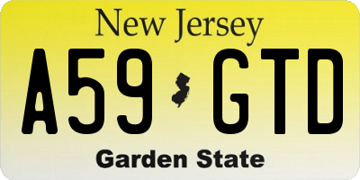 NJ license plate A59GTD