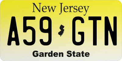 NJ license plate A59GTN