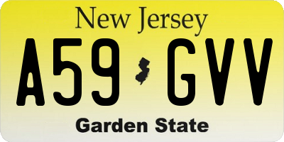 NJ license plate A59GVV