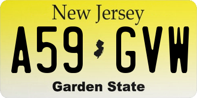 NJ license plate A59GVW