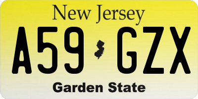 NJ license plate A59GZX