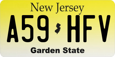 NJ license plate A59HFV