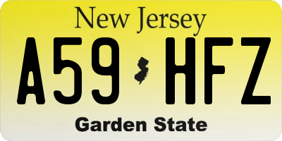 NJ license plate A59HFZ
