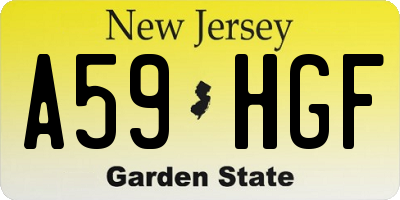 NJ license plate A59HGF