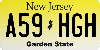 NJ license plate A59HGH